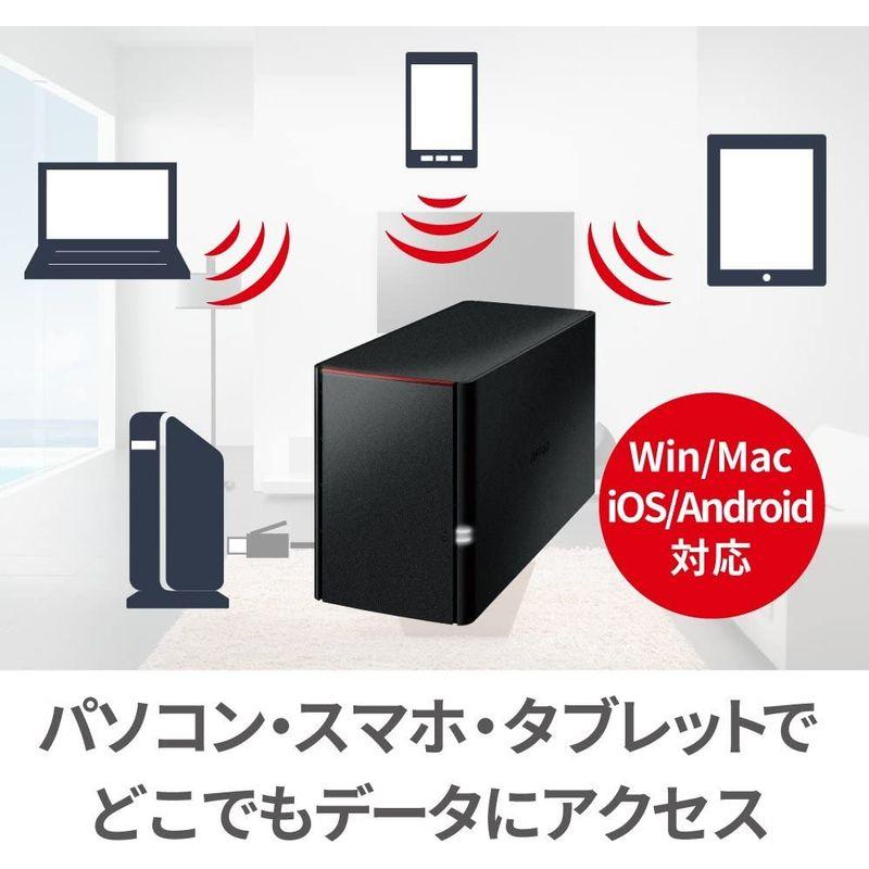 BUFFALO NAS スマホ/タブレット/PC対応 ネットワークHDD 4TB LS220D0402N データを守るRAID1対応モデル｜mantaaaro｜04