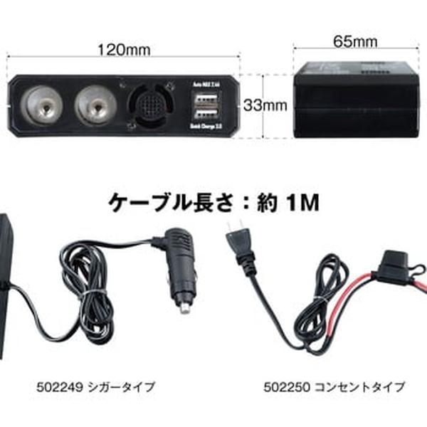 ジェットイノウエ DCDCコンバーター 24V→12V シガー×2・USB×2