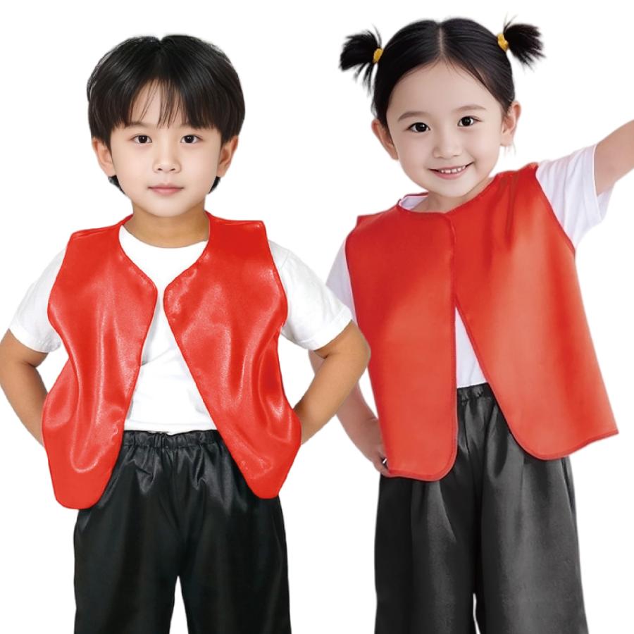 ソフトサテンベスト Jサイズ 赤 子供用衣装 イベント用品 アーテック
