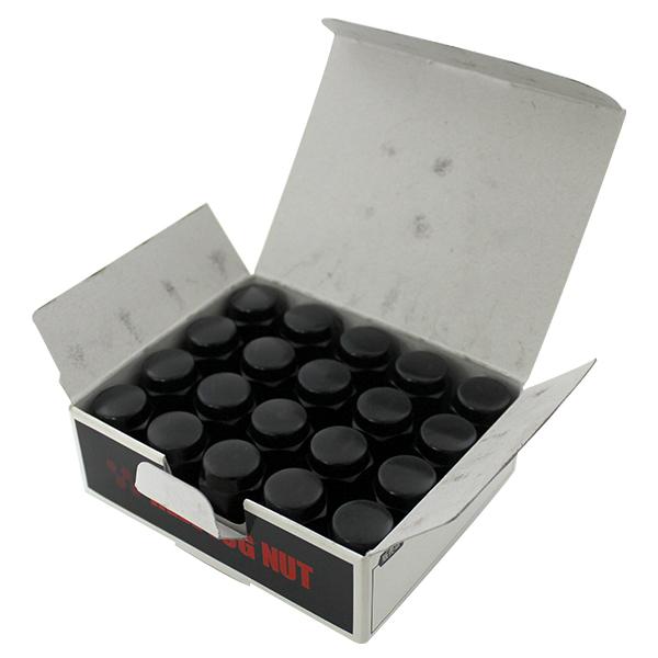 ブラック袋ナット 19HEX M12×1.5 全長31mm 20個 ラグナット 化粧ナット