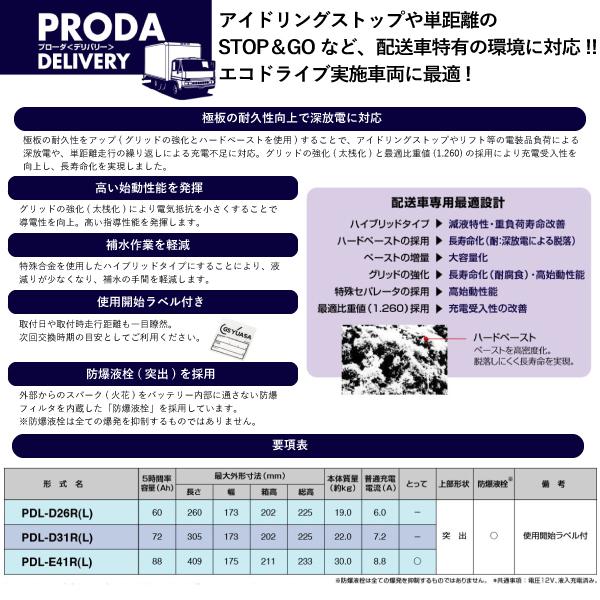 GSユアサ GSユアサバッテリー PDL-D26L PRODA DELIVERY 配送車用