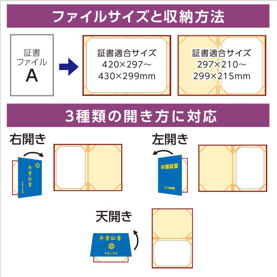 証書ファイル 高級和紙風 A 紺 記念品 教育用品の アーテック