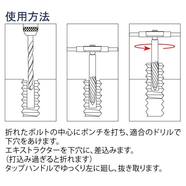 丸型エキストラクター #807 25〜35mm 逆タップ 折れ込みボルト抜き 右ネジ専用｜manten-tool｜02