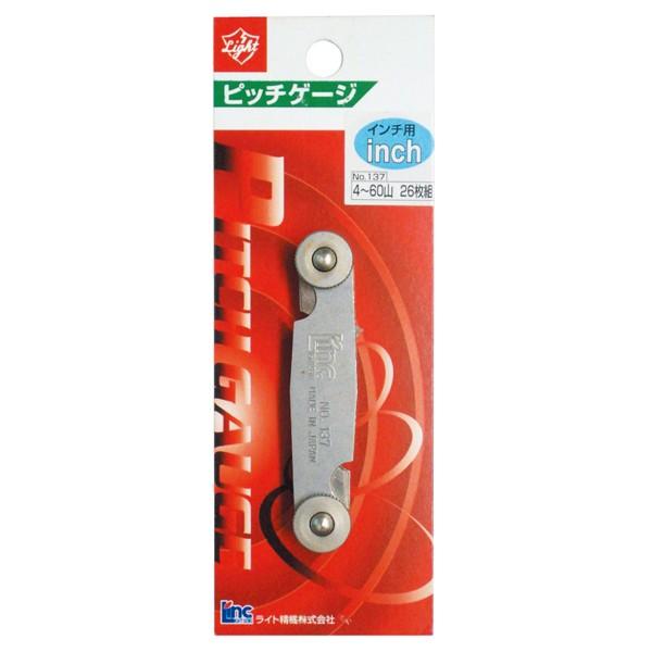 ライト精機 パック品 インチ用ピッチゲージ No137 ねじ山測定 ライト精機 パック品 インチ用ピッチゲージ No137 ねじ山測定