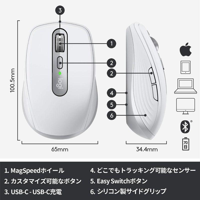 ロジクール MX ANYWHERE 3 ワイヤレス モバイルマウス for Mac MX1700M Bluetooth 高速スクロールホイー｜mantendo0｜10