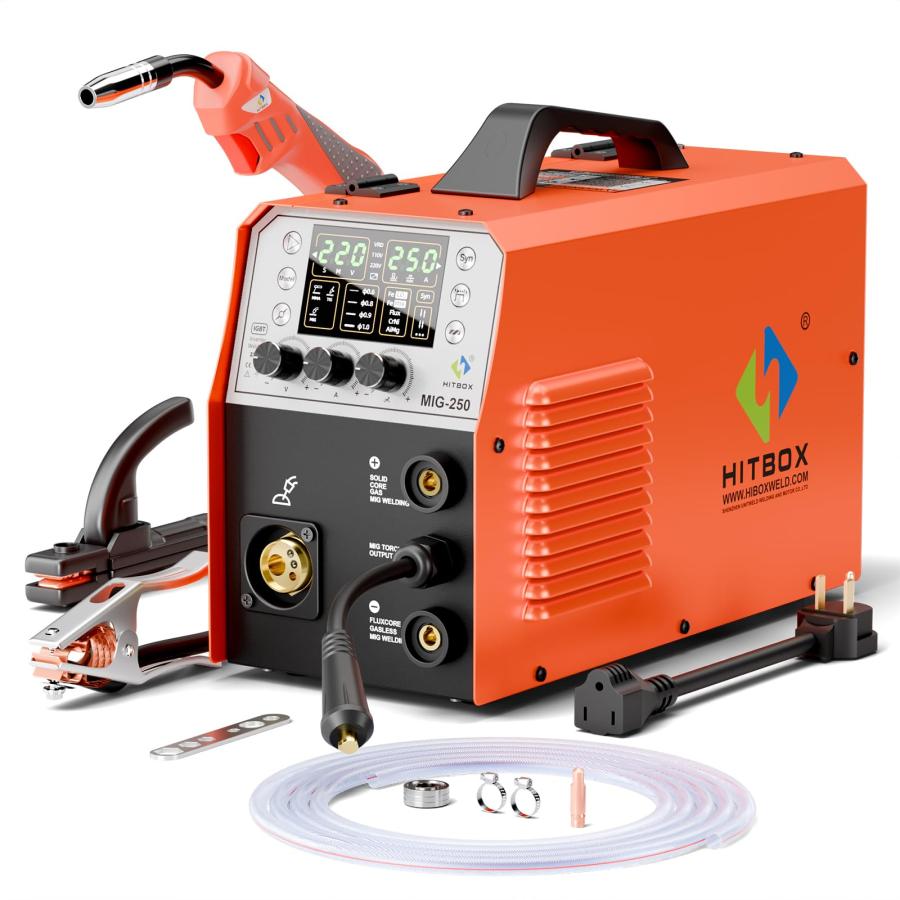 HITBOX 半自動 溶接機 アルミ溶接 100V 200V 兼用 ガス ノンガス HITBOX 半自動 溶接機 アルミ溶接 100V 200V 兼用 ガス ノンガス