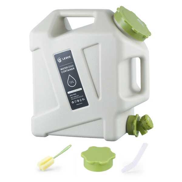 【互換品】12L 水容器 スピゴット付き 緊急用水貯蔵 ポータブル 屋外 ハイキング キャンプ 家庭用_1