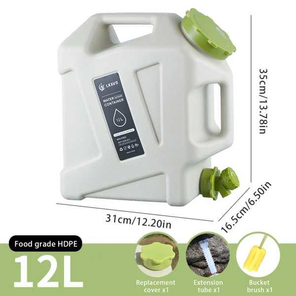 【互換品】12L 水容器 スピゴット付き 緊急用水貯蔵 ポータブル 屋外 ハイキング キャンプ 家庭用_5