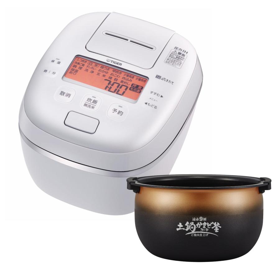 タイガー炊飯器 5.5合 圧力IH式 ご泡火炊きホワイト JPI-S10NW 圧力IHジャー炊飯器〈炊きたて〉ご泡火炊き JPI-S10N - タイガー魔法瓶