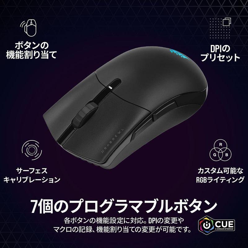 CORSAIR SABRE RGB PRO WIRELESS ワイヤレス ゲーミングマウス CH-9313211-AP MS503 ブラック SABRE RGB PRO WIRELESS ワイヤレス ゲーミングマウス CH AP MS503 ブラック サイズ