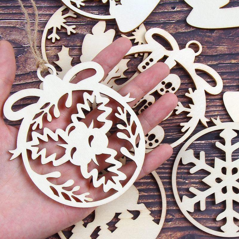 有名な CINECE クリスマス ツリー 飾り オーナメント 木製 24個 8種類 ドロップ 3D 立体 ストラップ 吊り 壁 掛け 玄関 インテリ クリスマス ツリー 飾り オーナメント 木製 ライト付き ドロップ 3D 立体