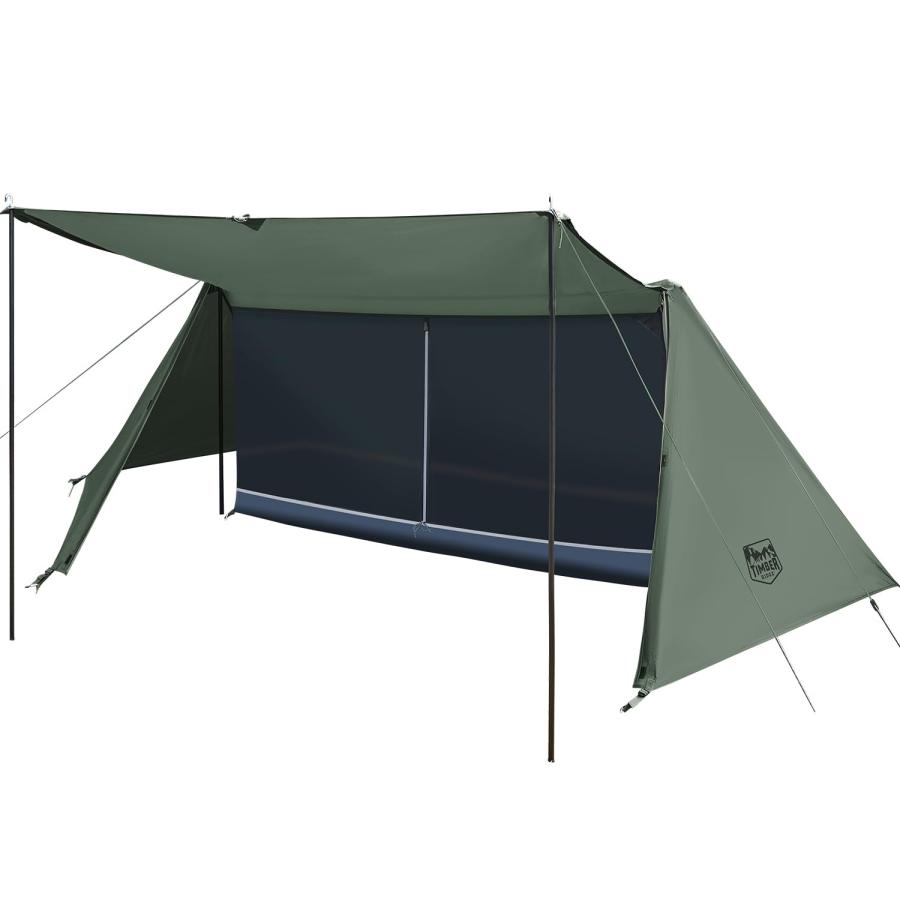 TIMBER RIDGE ソロテント パップテント 1人用 軍幕テント 軽量 約4kg