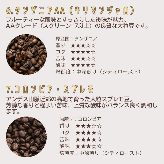 コーヒー豆セット 7種から2種選べる 150g×2 計300g 満天珈琲 自家焙煎