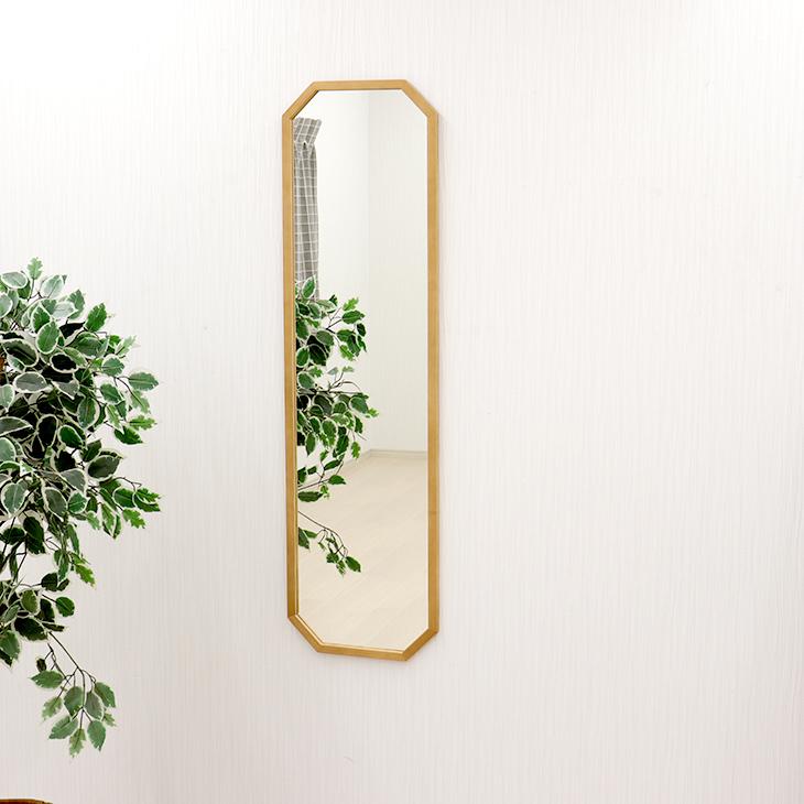 ウォールミラー 全身 姿見鏡 八角ミラー 33.5×120cm 八角形 姿鏡 八角
