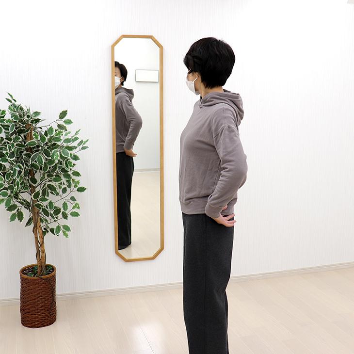 幸運を呼び込む八角ミラー 33.5×148cm 玄関 姿見 鏡 全身 八角 幸運を呼び込む八角ミラー 33.5×148cm 玄関 姿見 鏡 全身 八角