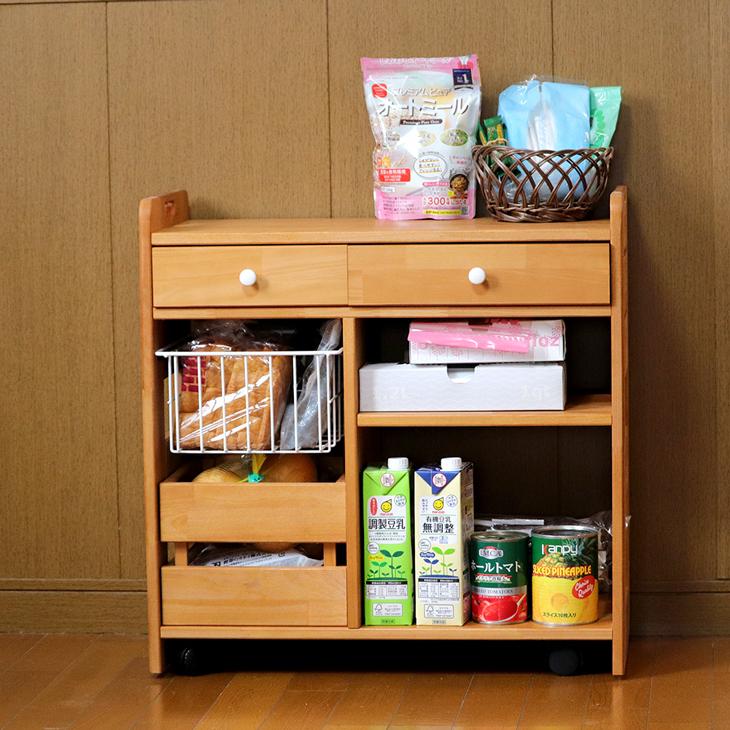 キッチンワゴン キャスター付き コンパクト スリム 幅60 ロータイプ