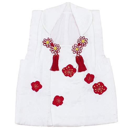 安く 買う きもの京香 正絹 被布コート 七五三 ３歳 白 梅 花 子供被布 女の子 女児 単品 身丈４９ｃｍ ｌサイズ 着物 和装 安い通販 銀座 Spacecoastbounce Com