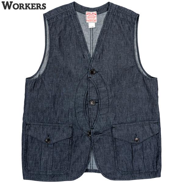 WORKERS ワーカーズ WORKERS Hunting Cruiser Vest 6 oz Indigo Denim