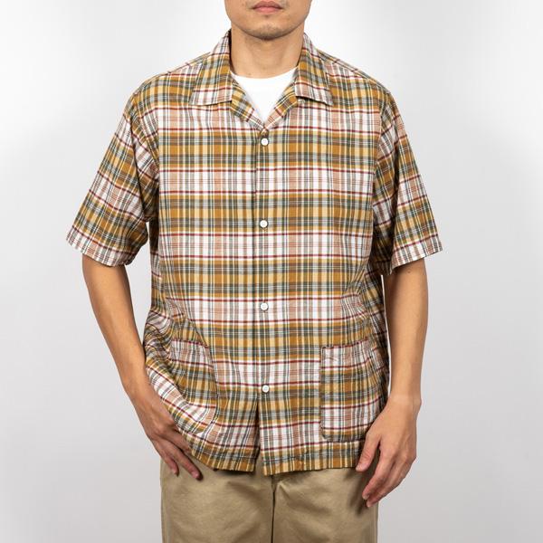 WORKERS ワーカーズ WORKERS Open Collar Shirt, Madras オープン