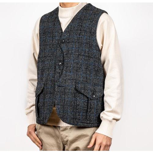 WORKERS ワーカーズ WORKERS Cruiser Vest, Harris Tweed, Black x 