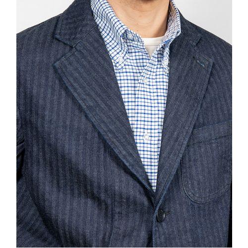 WORKERS ワーカーズ WORKERS Lounge Jacket, Indigo Herringbone