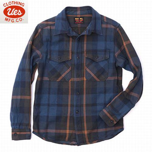 UES（ウエス） UES 502354 エクストラヘビーネルシャツ BLUE 長袖