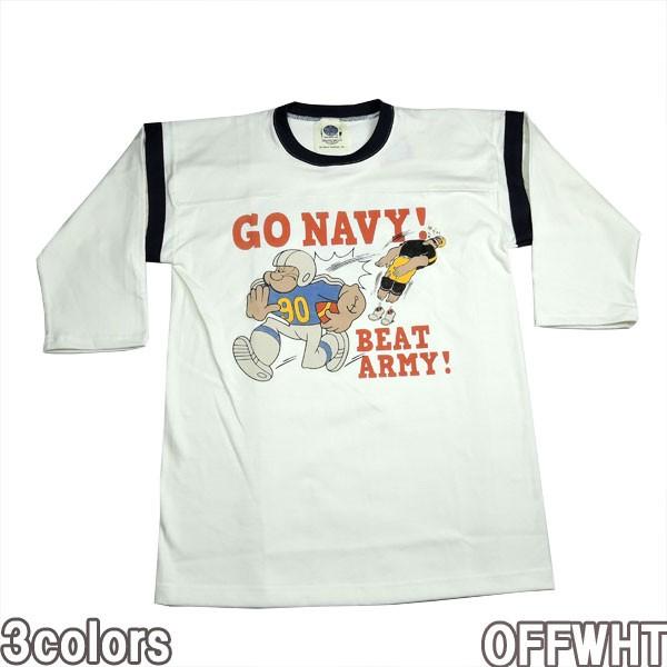 TOYS McCOY TMC2036 MILITARY FOOTBALL SHIRT POPEYE " GO NAVY! BEAT ARMY! " ポパイ　トイズマッコイ　7分袖｜manufactures-japan