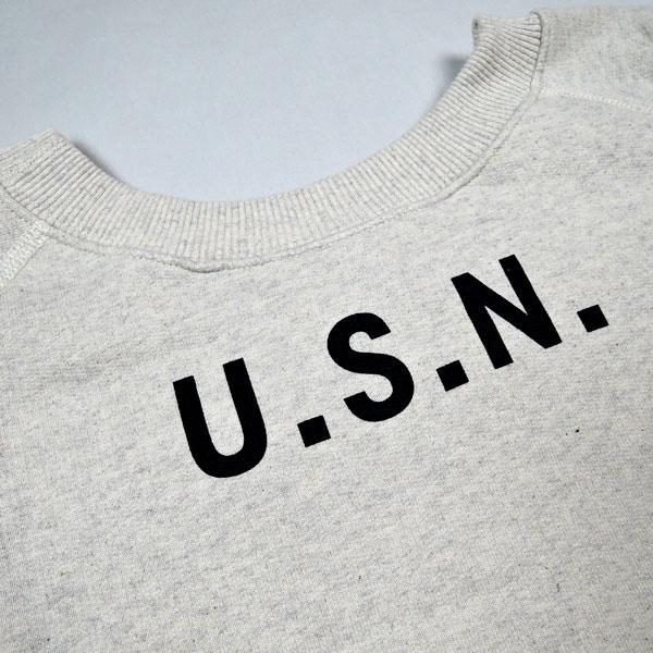 グランドオールズ Ground-Alls Raglan Sleeve Sweatshirt U.S.N. WHITE ASH ラグランスウェット　シルバーストーン｜manufactures-japan｜03