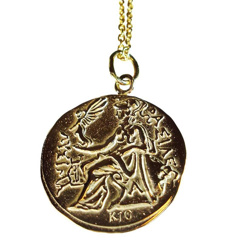 K10 メンズネックレス 古代ギリシャ　アレキサンダー大王レプリカコインネックレスの画像
