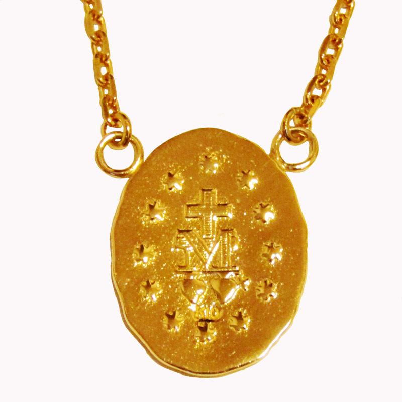 K10 マリアネックレス メンズ レディース 10金コインネックレス : Luz
