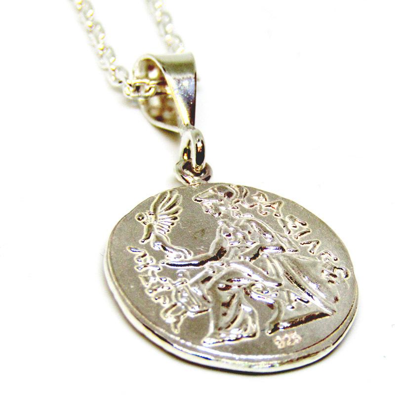 シルバー925 コインネックレス 古代ギリシャアレキサンダー大王