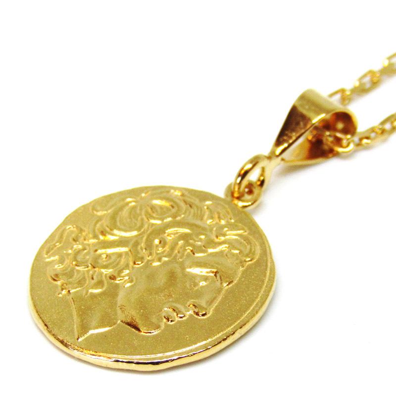 シルバー925 コインネックレス 古代ギリシャアレキサンダー大王