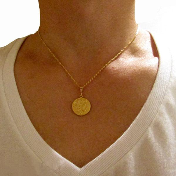 シルバー925 コインペンダント 古代ギリシャアレキサンダー大王