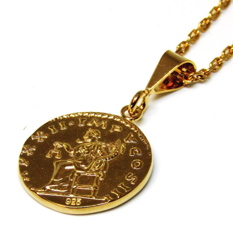 Silver925 コインネックレス 古代ローマ皇帝レプリカコイン