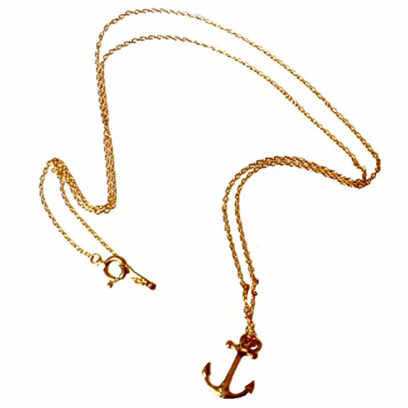 18金　錨　ネックレス　 ダイヤモンド入り　K18アンカーネックレス_2