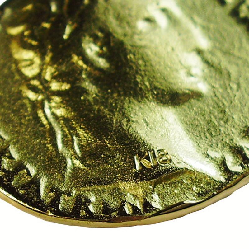 K18 18金 古代ローマアウグストウス帝レプリカ コイン