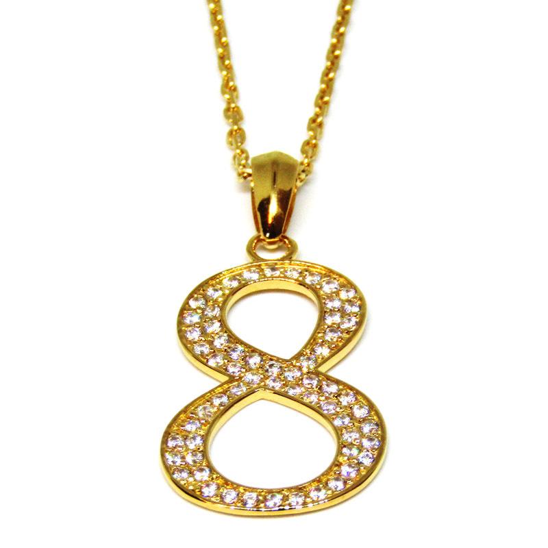 ナンバーネックレス No.8 メンズ レディース シルバー925 CZ