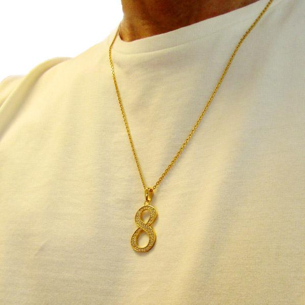 ナンバーネックレス No.8 メンズ レディース シルバー925 CZ