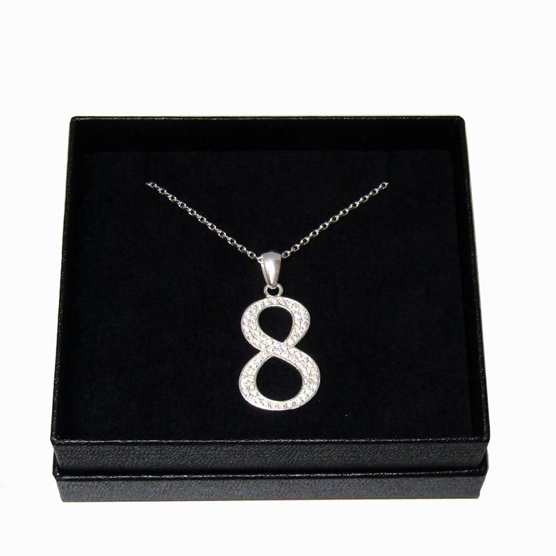 ナンバーネックレス No.8 メンズ レディース シルバー925 CZ