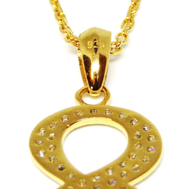 ナンバーネックレス No.8 メンズ レディース シルバー925 CZ