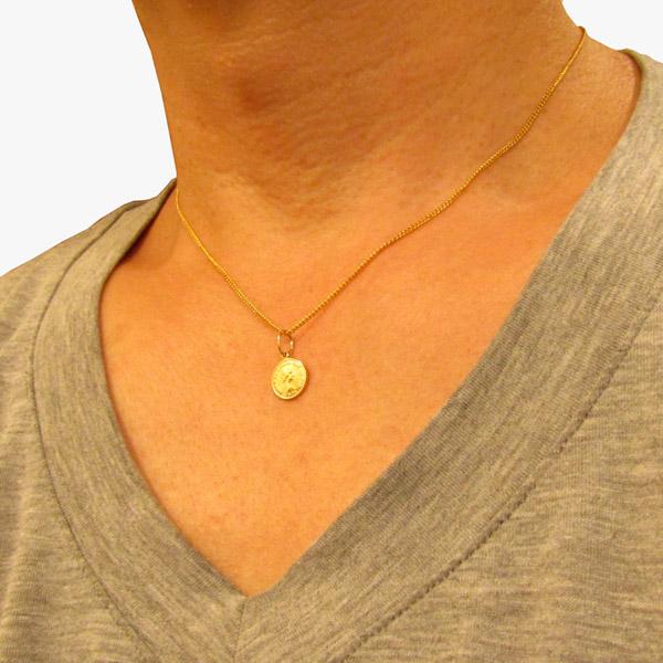 K18 コイン ペンダント 18金 エリザベス メンズ レディス Luz azul