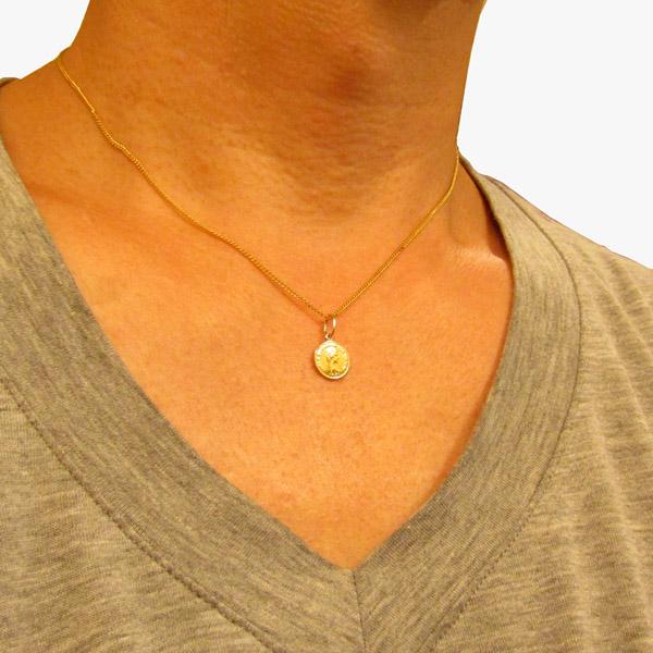 K18 コイン ペンダント 18金 エリザベス メンズ レディス Luz azul