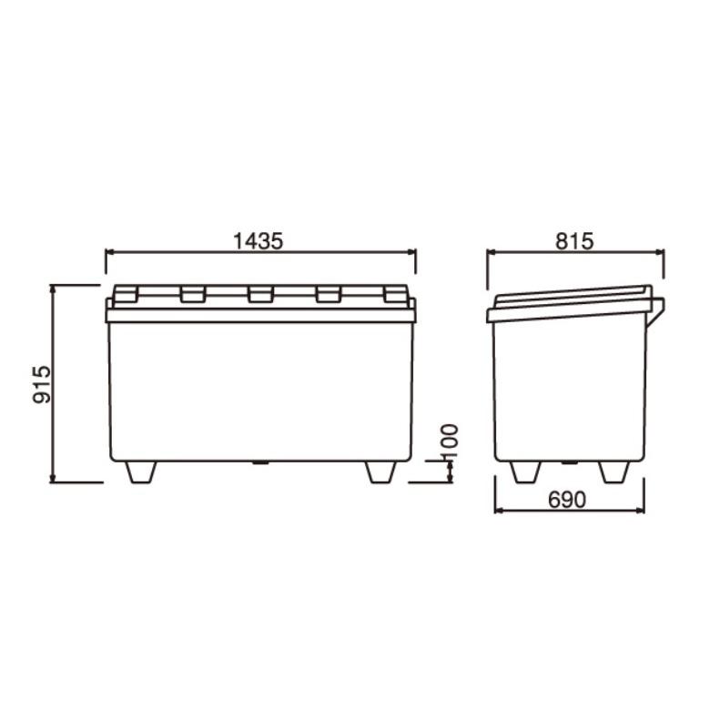 ジャンボ収納BOX 690G（690L／非常用土嚢30俵相当）_完成品でお届け