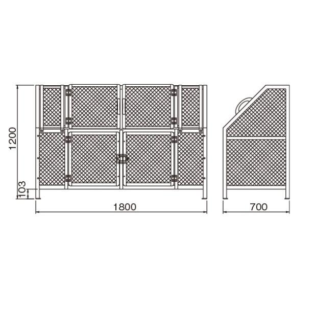 ジャンボメッシュ ST1100（容量1200L 45Lゴミ袋26個相当／お客様組立品