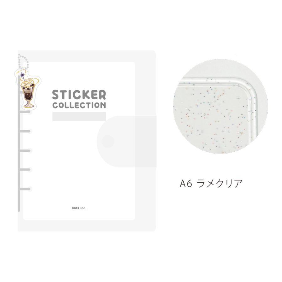 BGM ステッカーコレクションブック 手帳型シール帳 6穴 チャーム付 BGM