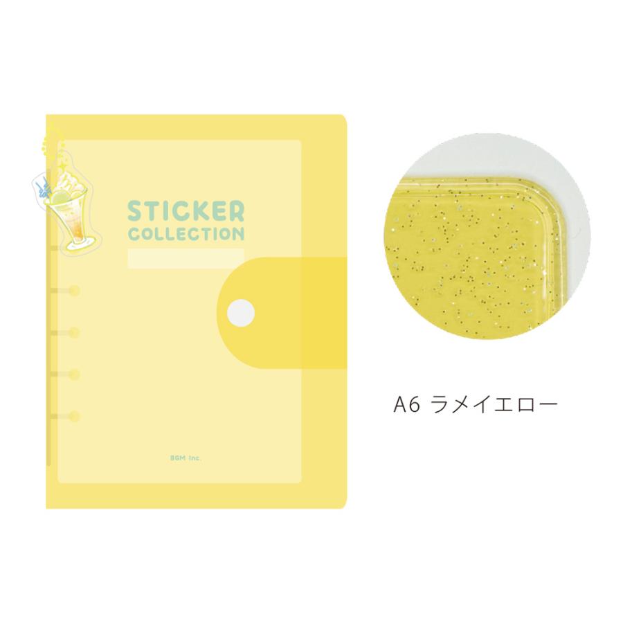 BGM ステッカーコレクションブック 手帳型シール帳 6穴 チャーム付 BGM