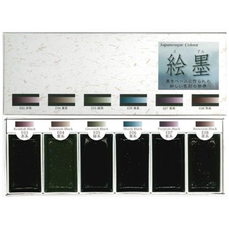 墨運堂 絵墨 6色セット 15452｜墨運堂 3個までネコポス便可能 : THE
