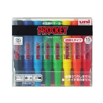 三菱鉛筆 プロッキー15色セット太字角芯+細字丸芯 PM-150TR15C｜三菱