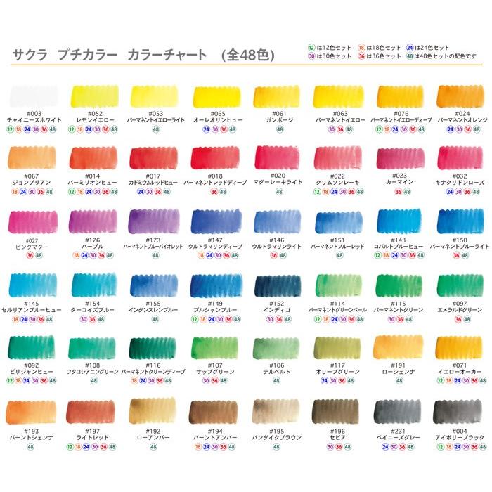 サクラクレパス プチカラー24色セット 水筆入り NCW-24H 固形水彩