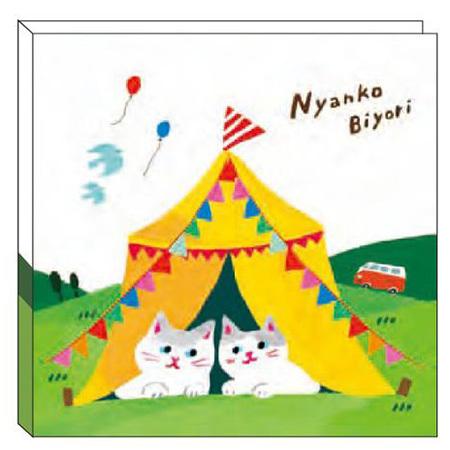 サンスター文具 にゃんこ日和ブック型付箋 キャンプ 6柄各20枚